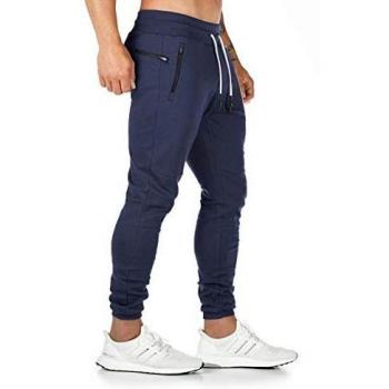 Yageshark - Pantalones de deporte para hombre, de algodón, ajustados marine XL