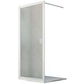 Mampara de Ducha Walk-In 100 cm Altura 190 cm Acrílico Blanco Modelo Beatrix
