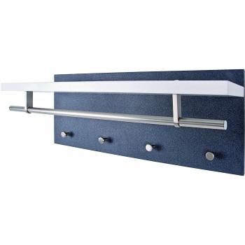 Haku Möbel armario de pared - acero inoxidable acabado en blanco con 4 ganchos, ancho 75 cm