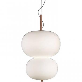 Lámpara colgante Ilargi 75 cm de cristal opal