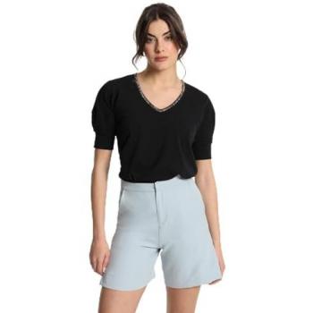 Short Denim Casual con Abertura Lateral para Mujer - Victorio & Lucchino (Tallaje en Pulgadas)