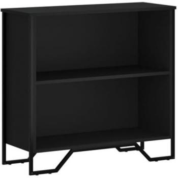 Estantería de madera de ingeniería negra 80x31x74,5 cm