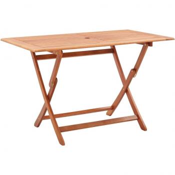 Mesa de jardín plegable 120x70x75 cm en madera maciza de eucalipto color marrón