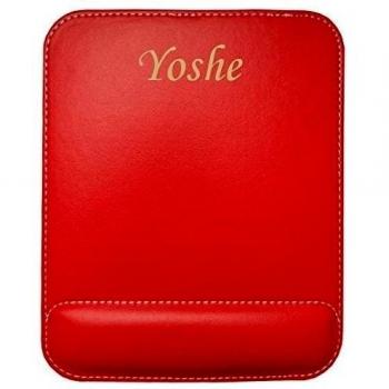 Almohadilla de cuero sintético de ratón personalizado con el texto: Yoshe