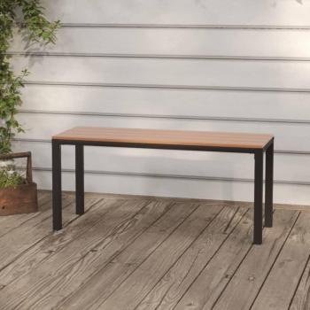 110 cm Brown and Black Steel and WPC Garden Bench