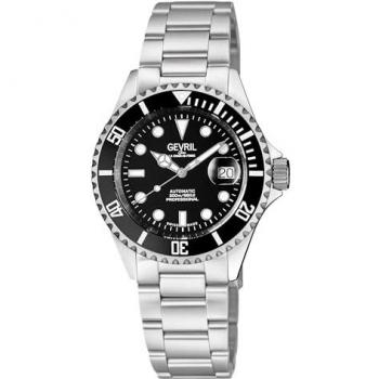 Gevril Wall Street Swiss Automatic Stainless Steel Luminous Date Watch for Men - Silver, One Size