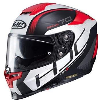 HJC NC Casco per Moto, Hombre, Negro/Blanco/Rojo, XS