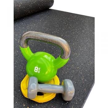Esterilla de Ejercicio y Fitness para Gimnasios - EPDM Negro con Base Negra - 1.25m x 1m (8mm)