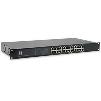 LevelOne 24-Port Gigabit PoE Switch, Unmanaged, 500W Power over Ethernet (PoE)