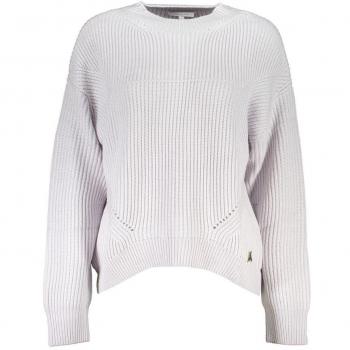 Patrizia Pepe Women's Gray Ribbed Turtleneck Sweater with Contrast Detail - Size XS