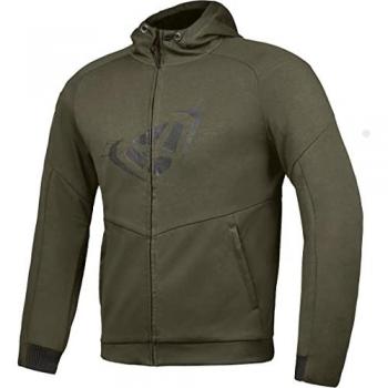 Ixon Touchdown Chaqueta textil de motocicleta Caqui-Negro con características como impermeabilidad, ventilación, protección CE en hombros y codos, ajuste en cintura y puños, forro térmico extraíble y reflectantes para