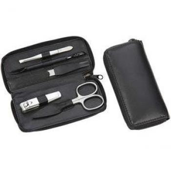 Estuche de manicura Hans Kniebes, napa de oveja, inoxidable, 1 pieza, unisex