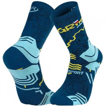 BV Sport High Polyamide Trekking Socks - Blue and Yellow