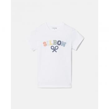 Camiseta de niño de algodón con logo frontal