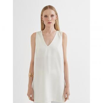 Lola Casademunt - Top de mujer con tirantes, cuello de pico y aberturas laterales.
