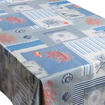 Rollo de Hule Impermeable con Estampado Marino | Medida: 1,40 x 25 m | Protector Decorativo para Mesa