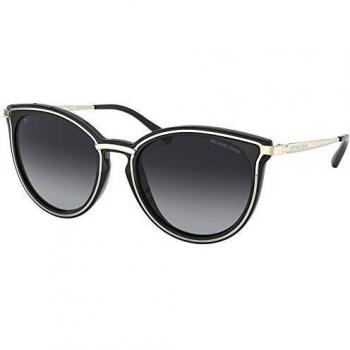 Michael Kors Women's Light Gold Black Dark Grey Gradient Polarized Round Sunglasses - One Size