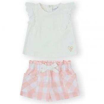 Conjunto de bebé niña con camiseta y short en popelín