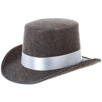 Sombrero Chistera gris con cinta