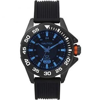 Nautica Men's 'Westview' Quartz Stainless Steel and Silicone Casual Watch, Color:Black