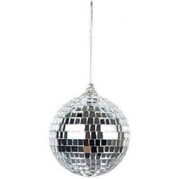 Boland 00700 - Bolas de discoteca en juego, 6 piezas, diámetro 8 cm, plata brillante, mosaico, decoración, lugar de la fiesta, discoteca, carnaval, fiesta temática