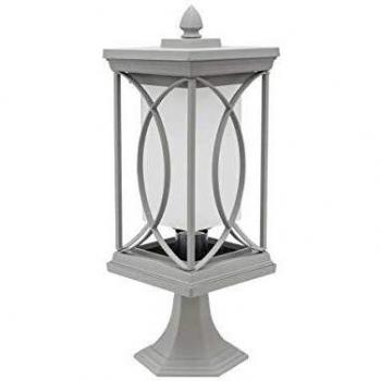 Lampara Sobremuro Peq. Exterior Garden 1xe27 Plata 39x16d de FABRILAMP.