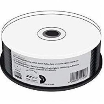 CD-R 700MB 80Min 52x Imprimible Completo Tinta Negra - Paquete de 25 unidades