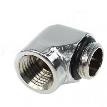 AlphaCool 17044 L-Connector G1/4 Outer Thread to G1/4 Inner Thread - Chrome Refrigeración Líquida Conectores