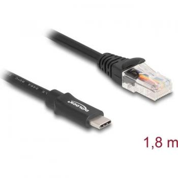 Adaptador USB 2.0 Type-C a RS-232 RJ45, 1.8 m negro