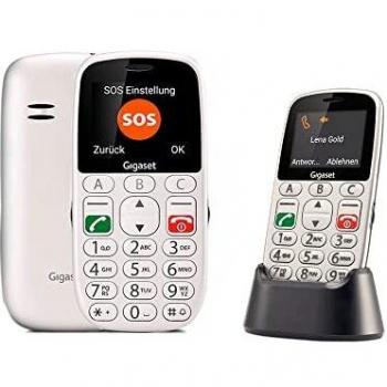 Teléfono para Personas Mayores Gigaset GL390 - Dual SIM, Pantalla 2.2, Teclado Grande, Cámara 0.3 MP, Botón SOS, Bluetooth, Color Blanco