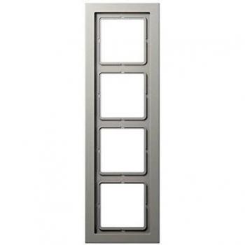Marco horizontal de 4 elementos gris (11mm) LS Design JUNG LSD 984 LG