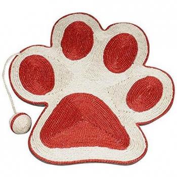 ARQUIVET Rascador Huella Coral con ratón para Gatos - 40 x 36 cm - Rascadores Grandes - Arañador, Alfombra para felinos Horizontal - Accesorios para Gatos - Afilador de uñas