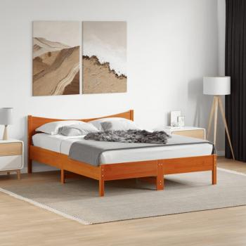 Cama solar sin colchón Cera marrón 160x200 cm Madera de pino