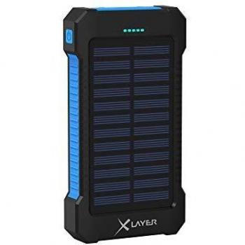 Batería Externa Solar 8000mAh Polímero de Litio Negra y Azul