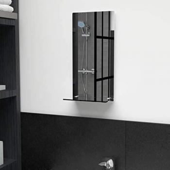 Espejo de Pared con Estante de Vidrio Templado 20x40 cm