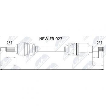 Árbol de transmisión NTY NPW-FR-027, alta calidad y durabilidad