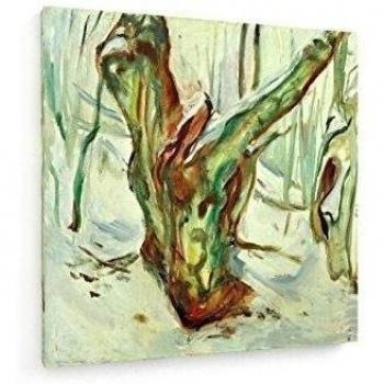 Edvard Munch - nudosos Troncos de árbol en la nieve - Cuadro 1923 - 100x100 cm - weewado - Impresiones sobre lienzo - Muro de arte