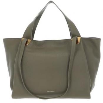 Coccinelle Oliver Green Zigzag Pattern Tote Bag - Women's Shopper 35 cm