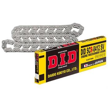 Cadena de distribución DID SCR0412SV-112, tipo: cadena de distribución, características: 112 eslabones, diseño de alta resistencia, fabricada en acero tratado para mayor durabilidad, compatible con diversas motocicletas