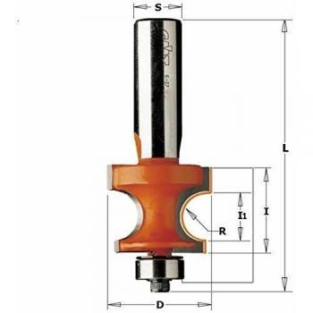 Fresa semicurcular con bisel 45° y rodamiento HW S:12 D:23.8x19 R4 CMT - 961.601.11