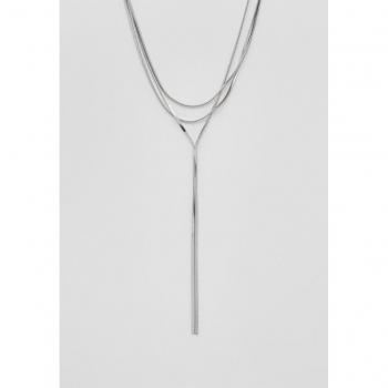 Stradivarius Long Grey Multi-Chain Necklace OS