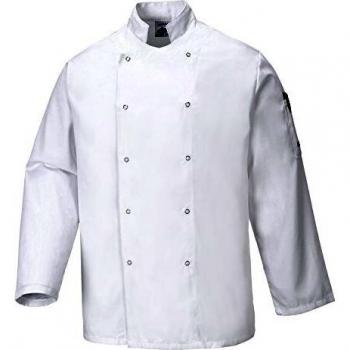 Chaqueta de Chef Suffolk Portwest XXXL Blanca con Cierre por Corchetes