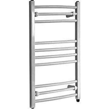 Radiador Toallero Eléctrico Curvo Vertical Etna - Diseño Moderno - Acero Inoxidable Blanco - 400W - 800 x 500mm