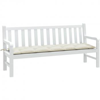 Cojín de Banco de Jardín Tela Crema Melange 180x50x7 cm