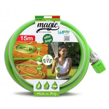Kit Manguera Estensible Magic Soft 5/8 x 15 m Antitorsión y Multifuncional
