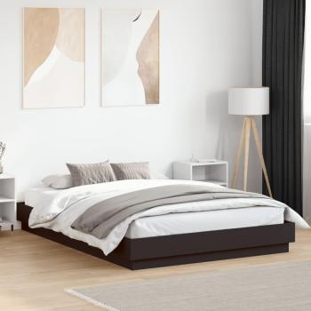 Cama de Madera de Ingeniería Negra con Estructura de Capa Cruzada 160x200 cm
