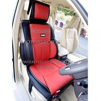 Para adaptarse a un Nissan Qashqai, fundas para asiento, SJ 06negro + rojo Rossini PVC piel sintética, 2frentes