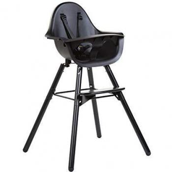 Trona Evolu 2 2 en 1 Childhome madera negra con arnés