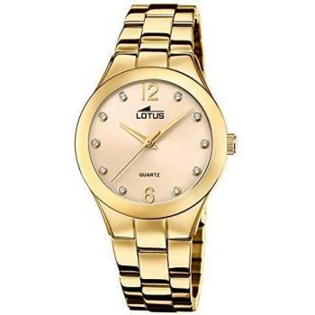 LOTUS Reloj Modelo 18742/3 de la colección Trendy, Caja de 32,5 mm Correa de Acero Chapado para señora