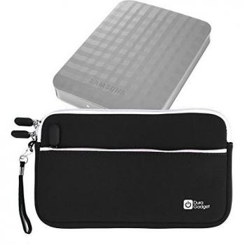DURAGADGET Funda De Neopreno Negra para Disco Duro Externo Samsung D3 Station 2TB STSHX-D201TDB / 3TB STSHX-D301TDB / 4TB STSHX-D401TDB / 5TB STSHX-D501TDB / 6TB STSHX-D601TDB - con Bolsillo Exterior